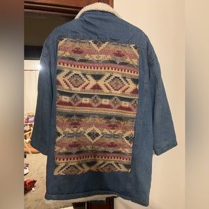 Boho Sherpa lined jean jacket